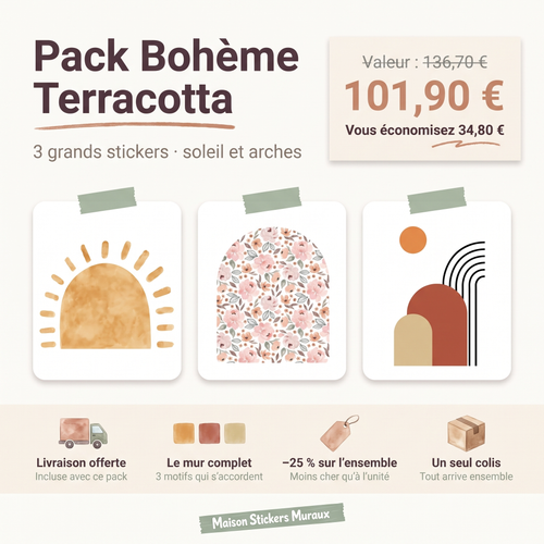Pack Stickers Muraux Bohème Terracotta
