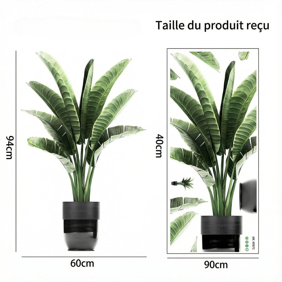 Comparaison entre la planche reçue et le motif posé : Sticker Mural Plante en Pot