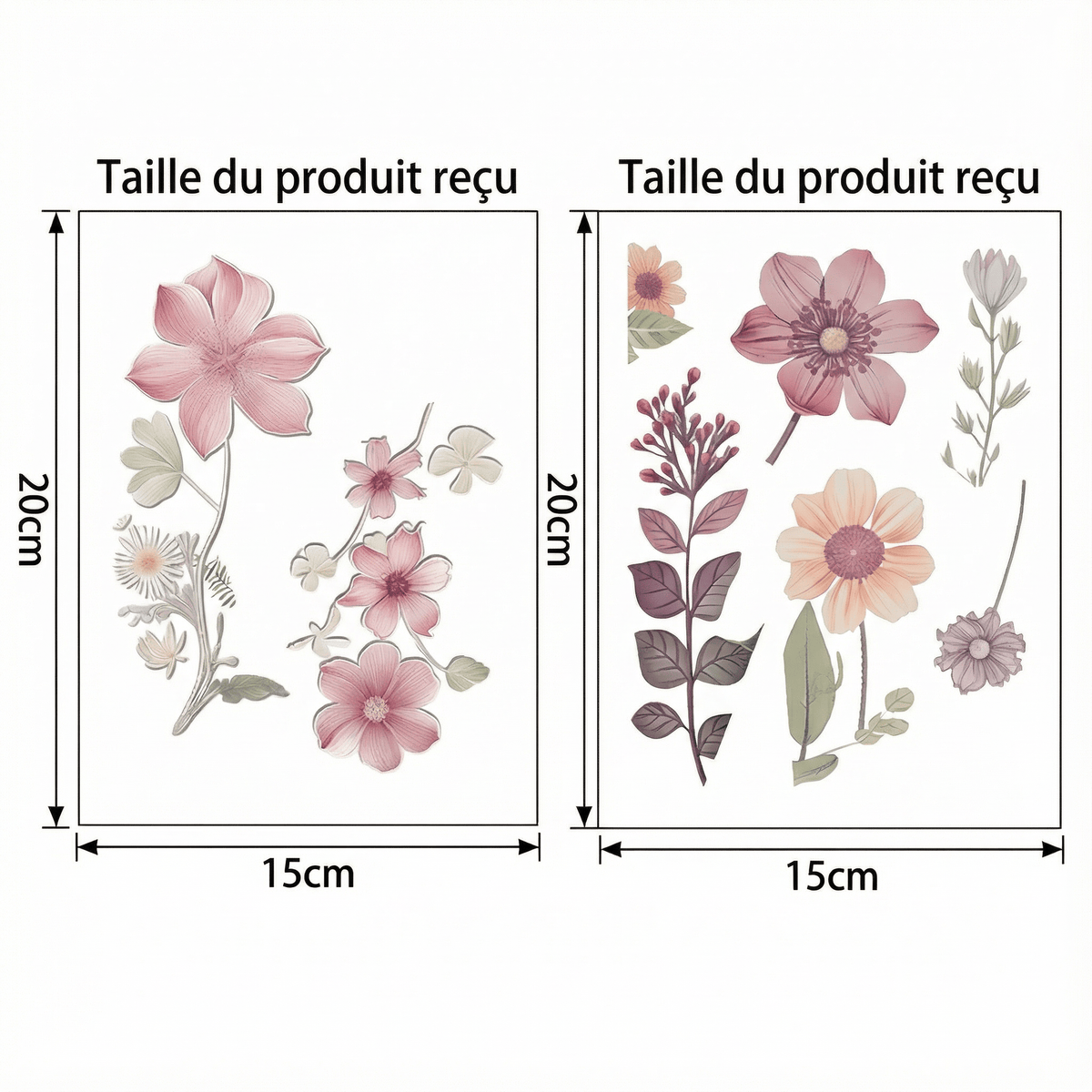 Stickers Muraux Fleurs Interrupteur - dimensions
