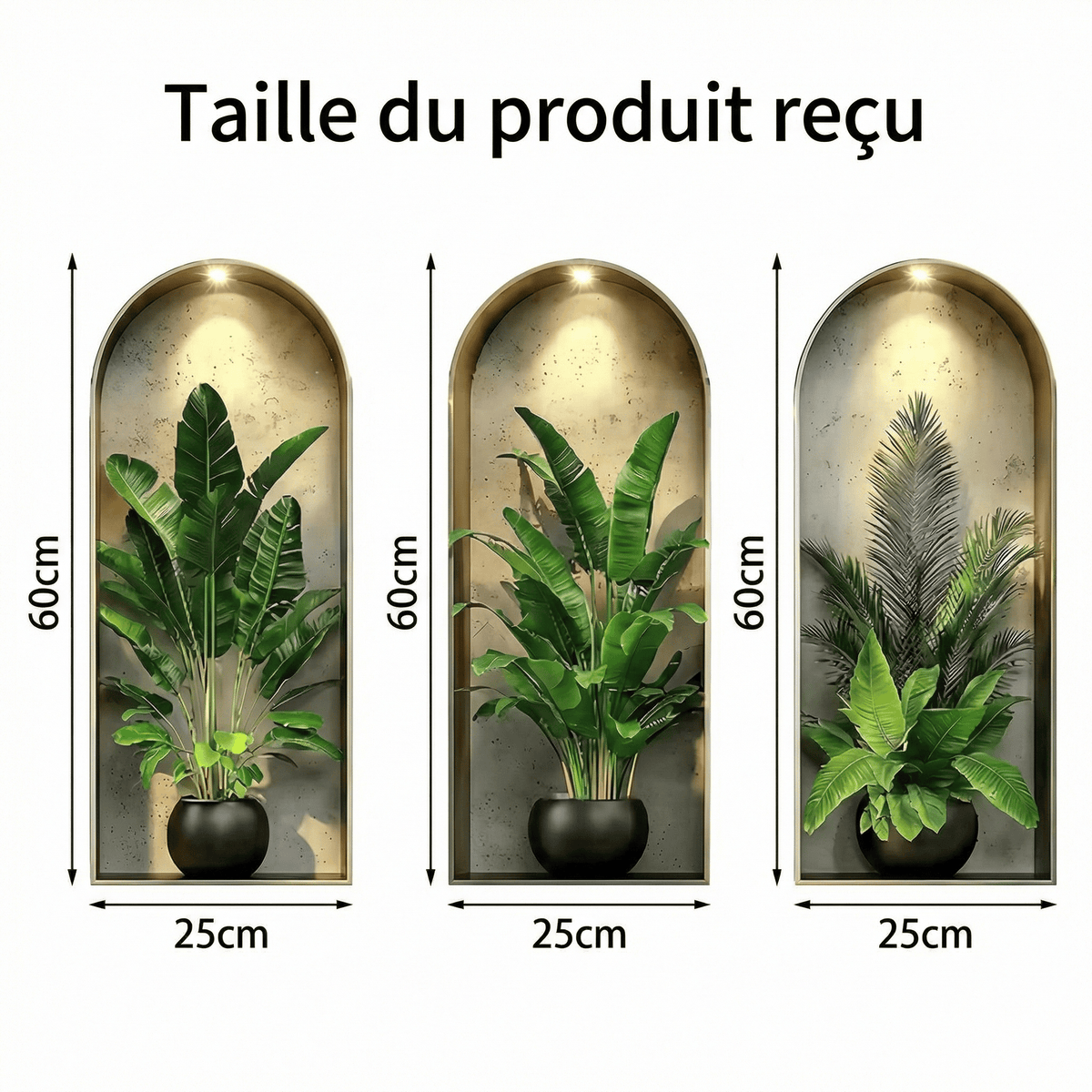 Stickers Muraux Plantes Vertes 3D - dimensions
