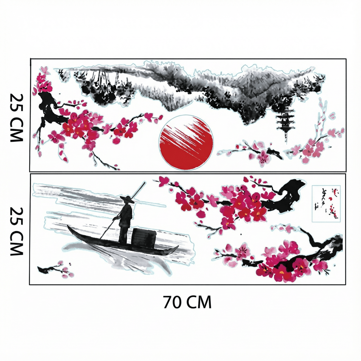 Wandtattoo Japanischer Kirschbaum Sakura - Maße