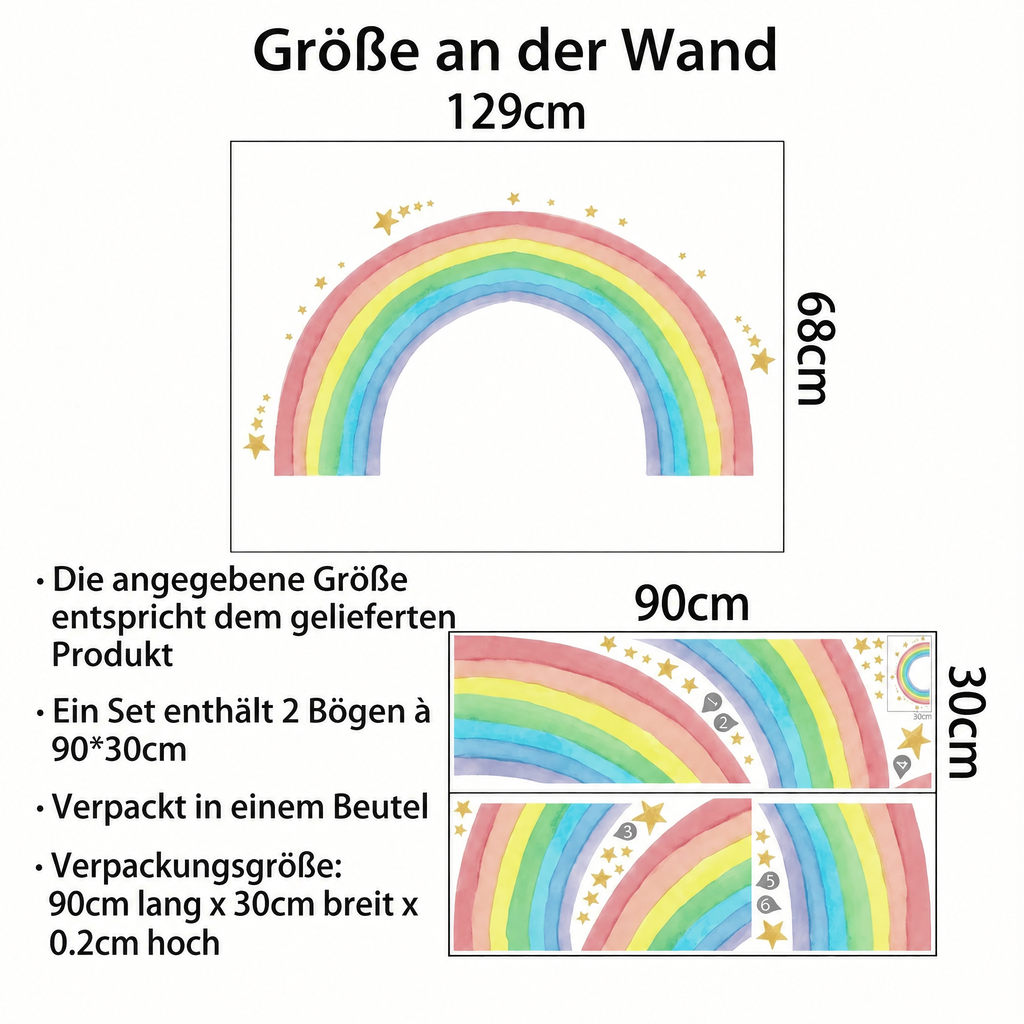 Wandtattoo Großer Regenbogen - Maße