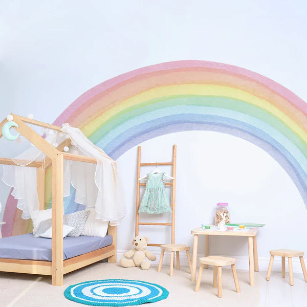 Grand Sticker Mural Arc-en-Ciel Pastel