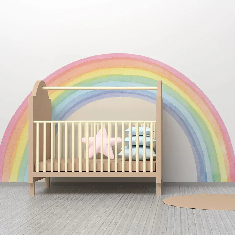 Grand Sticker Mural Arc-en-Ciel Pastel