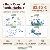 Pack Stickers Muraux Océan & Fonds Marins – Chambre Enfant