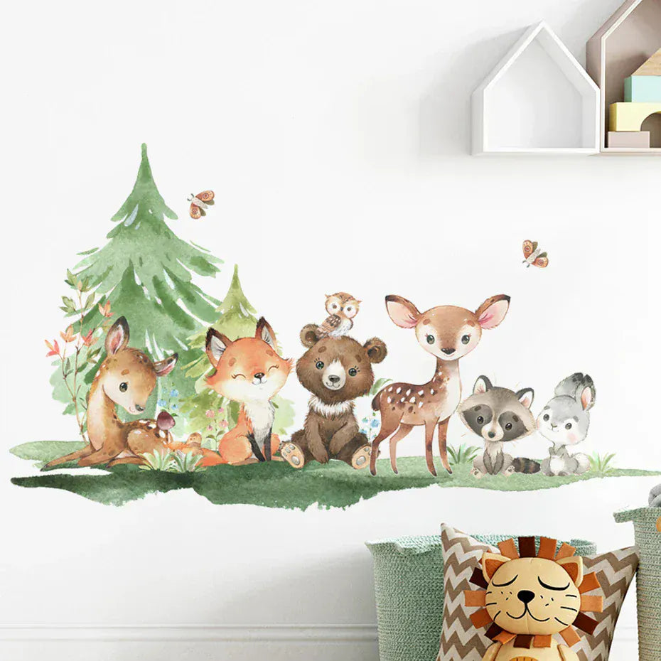 Sticker Mural Animaux de la Forêt