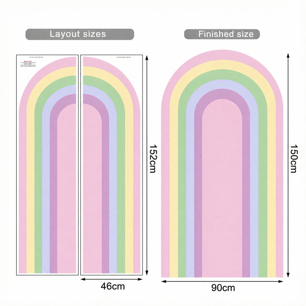 Rainbow Arch Wall Sticker - dimensions