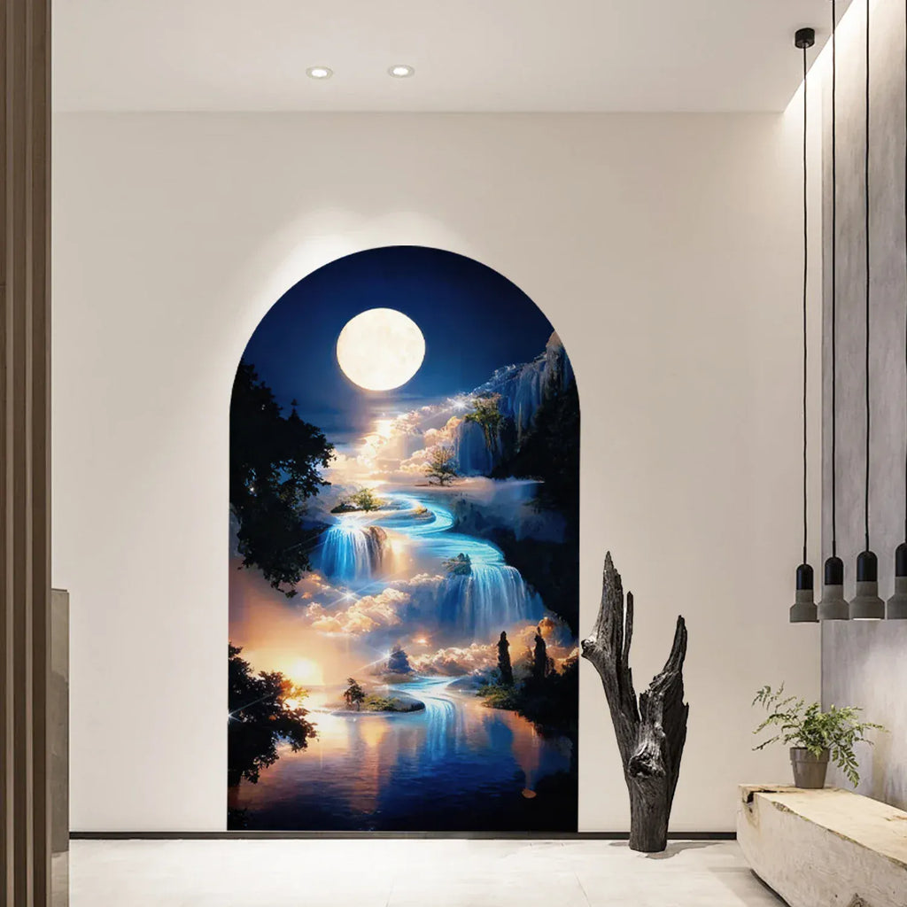 Sticker Mural Arche Cascade Futuriste