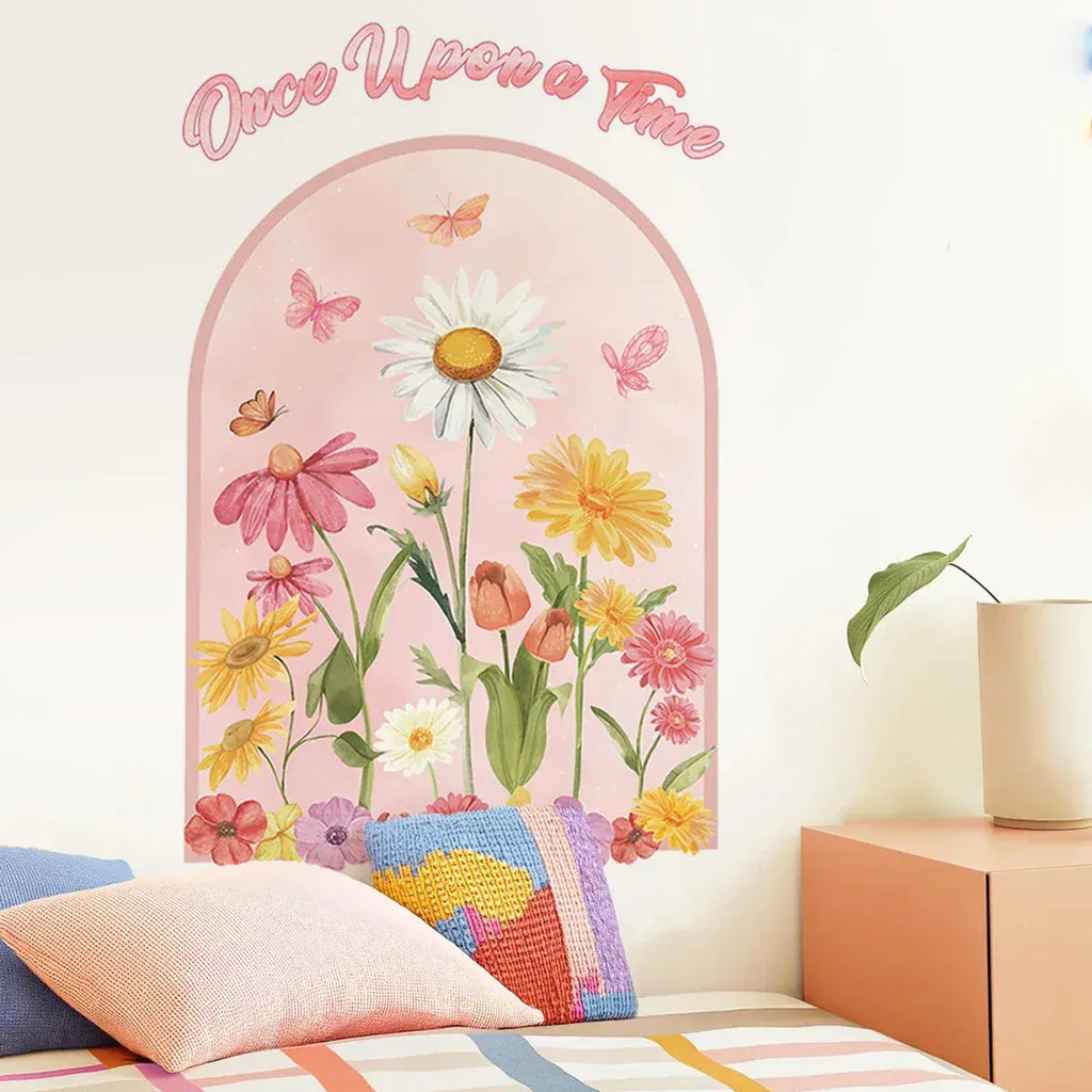 Sticker Mural Arche Floral avec Message