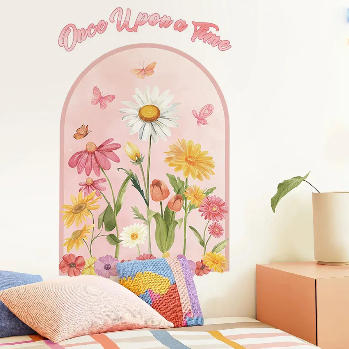Sticker Mural Arche Floral avec Message
