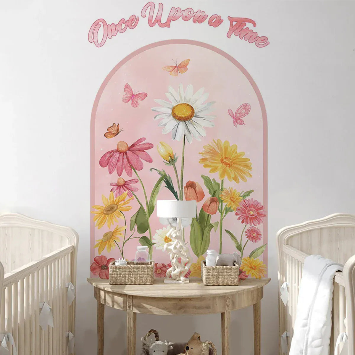 Sticker Mural Arche Floral avec Message