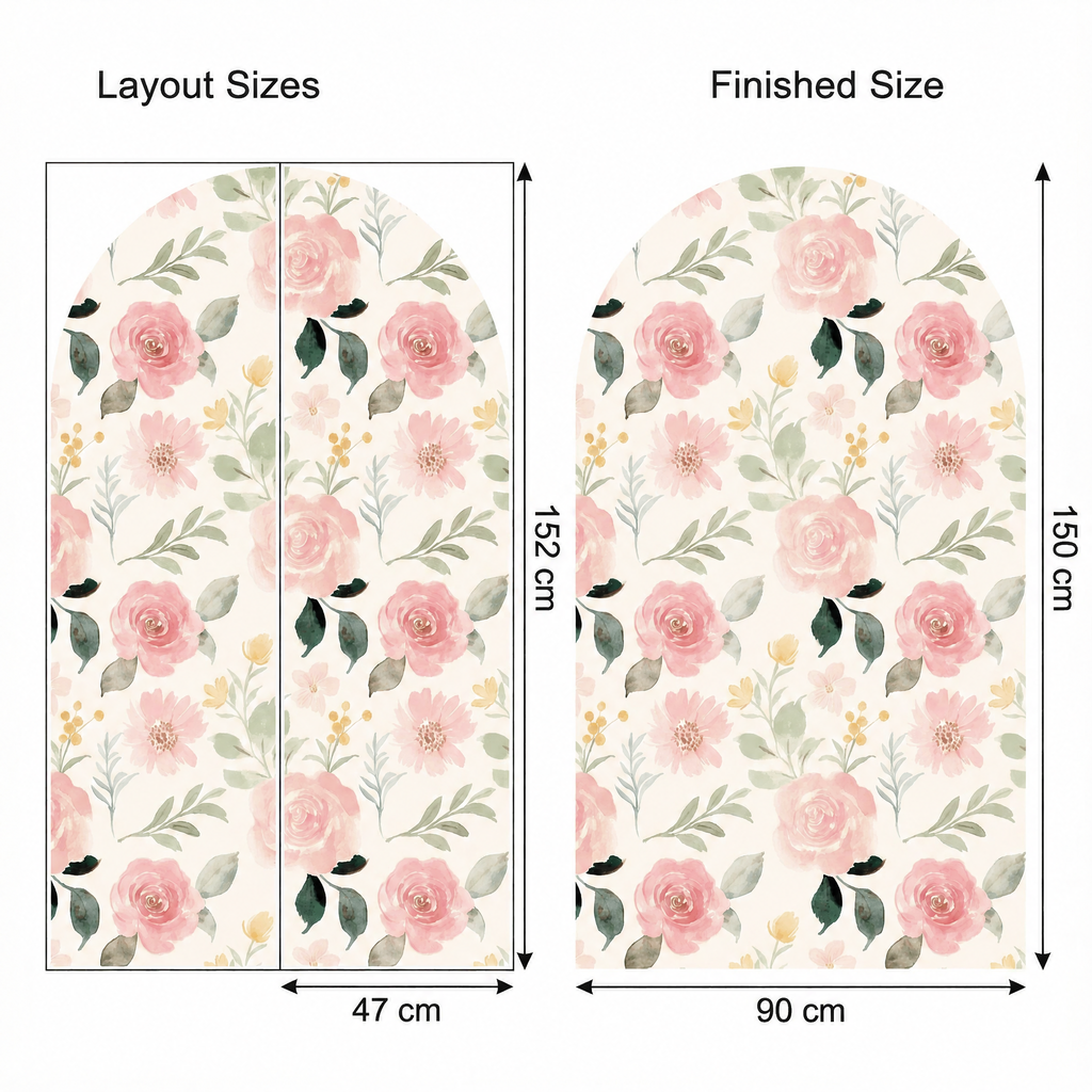 Floral Arch Wall Sticker - dimensions