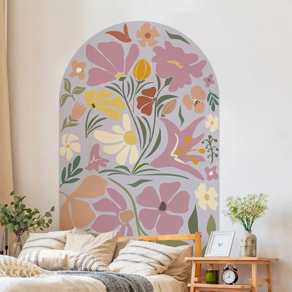 Sticker Mural Arche Florale Moderne