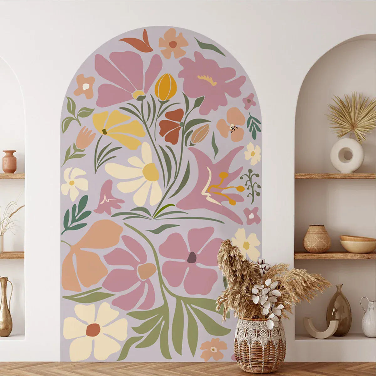 Sticker Mural Arche Florale Moderne