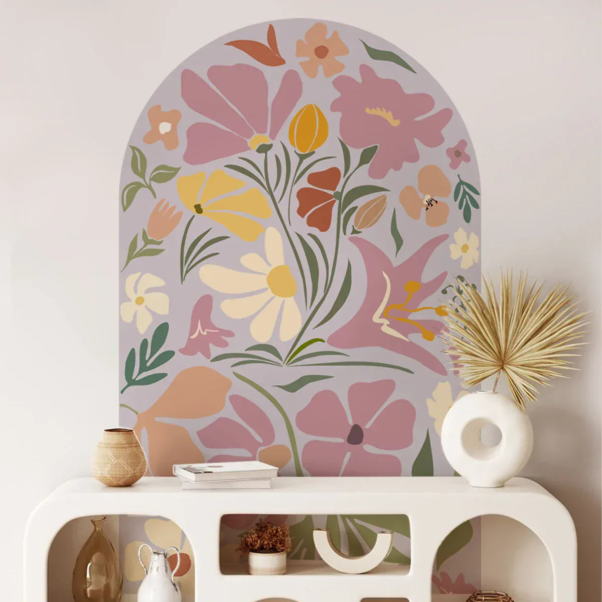Sticker Mural Arche Florale Moderne