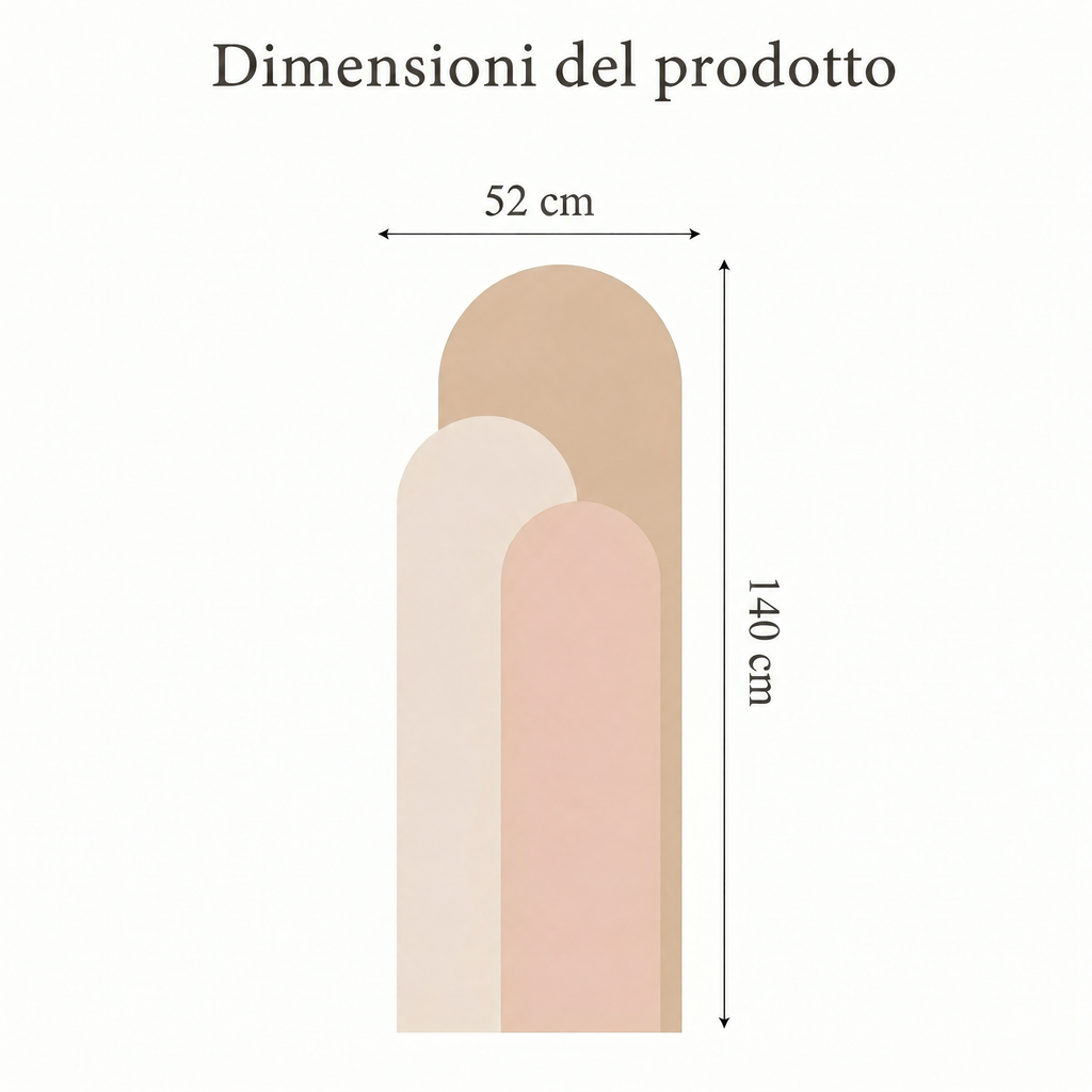 Adesivo murale arco geometrico boho per soggiorno - Dimensioni
