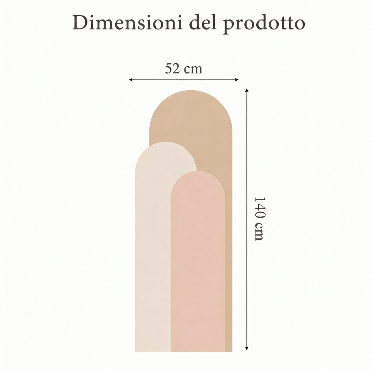 Adesivo murale arco geometrico boho per soggiorno - Dimensioni