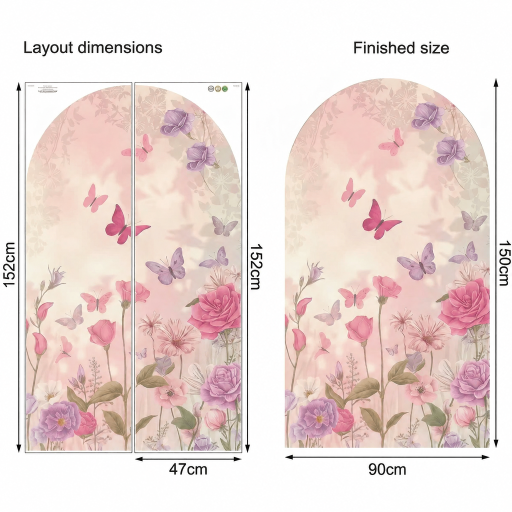 Butterfly Arch Wall Sticker - dimensions