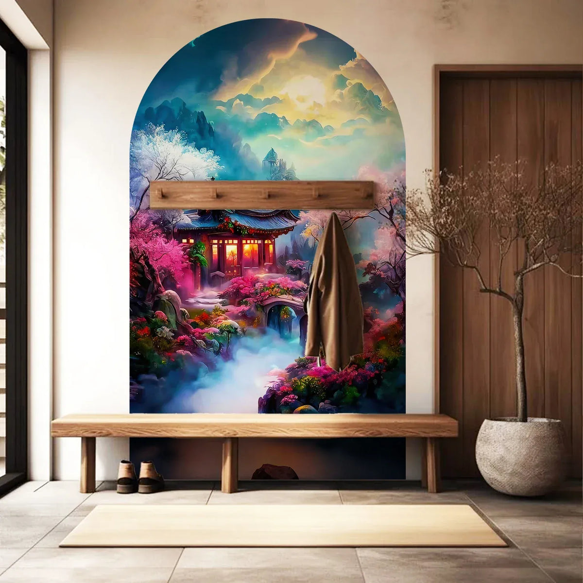 Sticker Mural Arche Temple Japonais