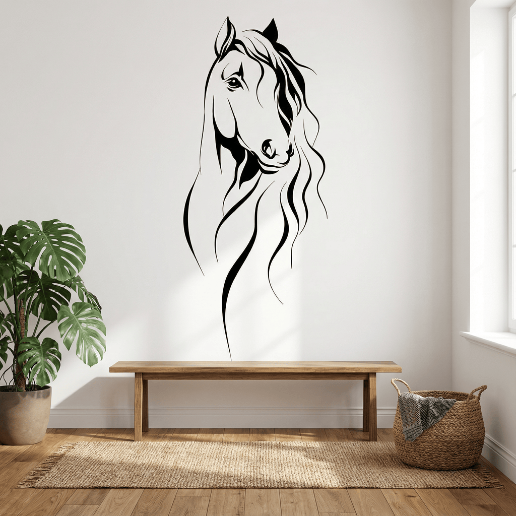 Sticker Mural Buste Cheval