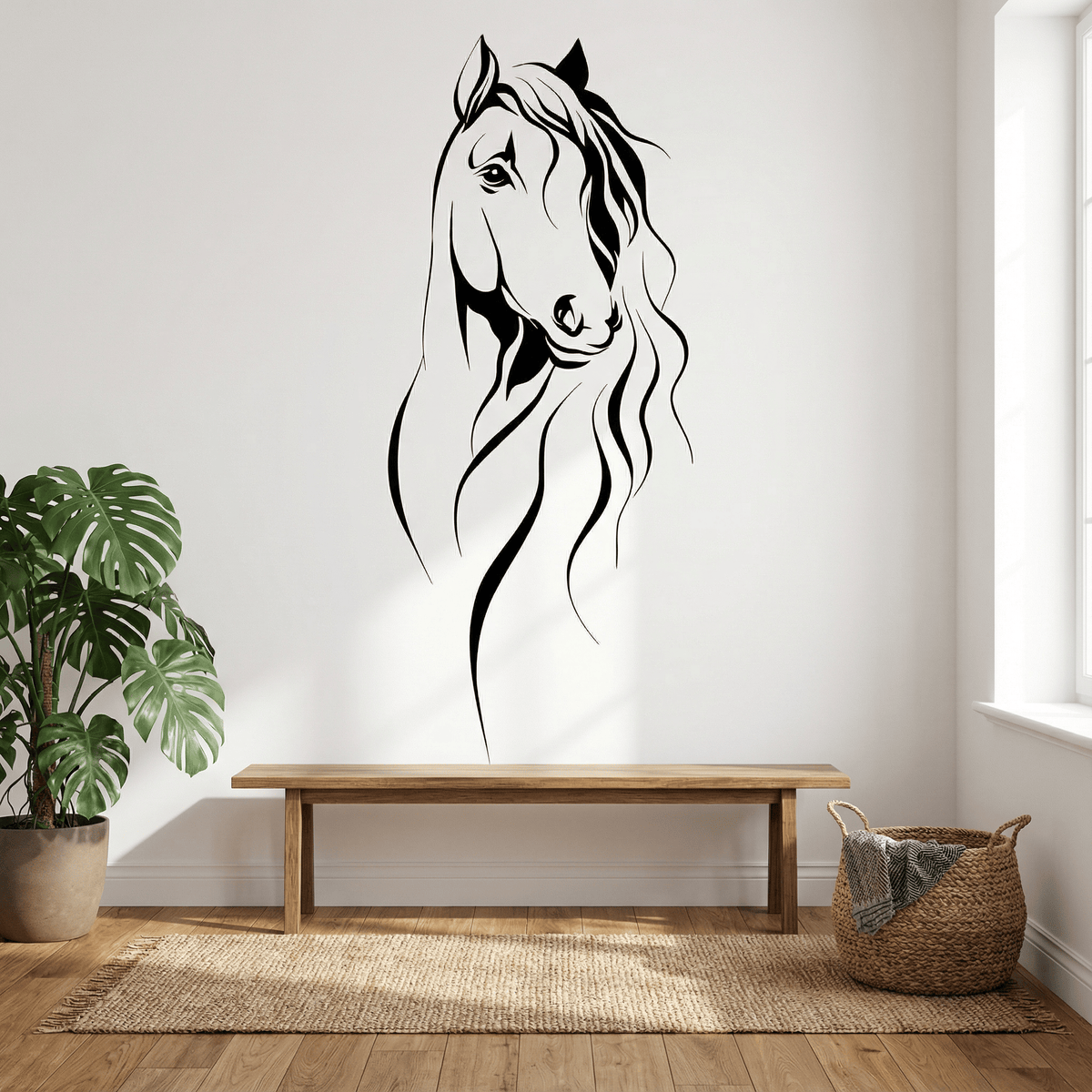 Sticker Mural Buste Cheval
