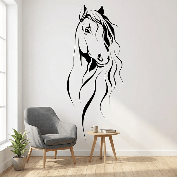 Sticker Mural Buste Cheval