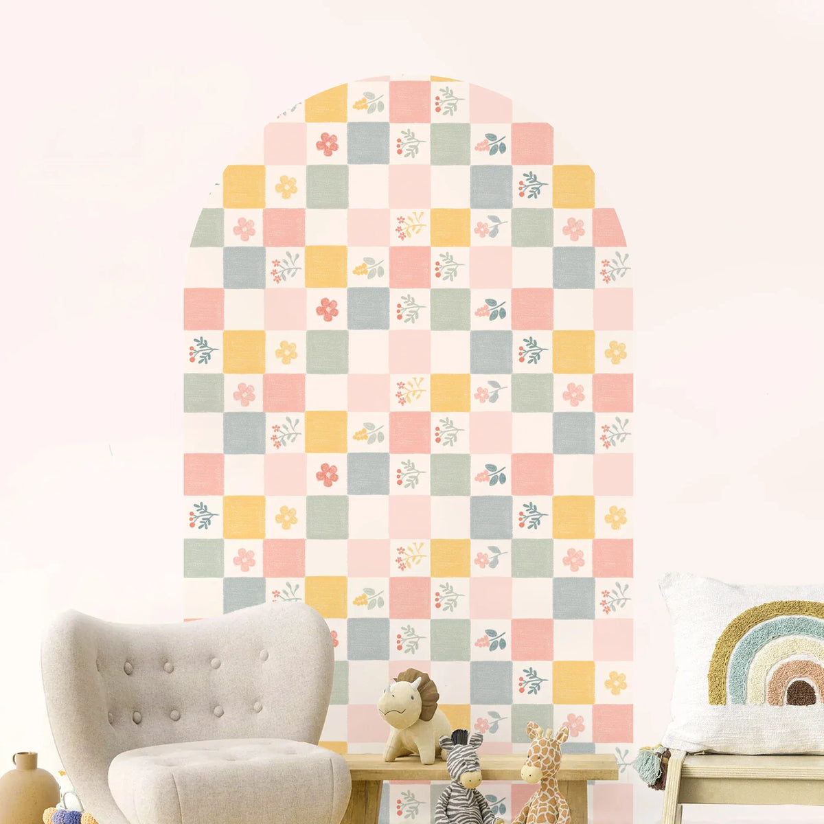 Sticker Mural Carreaux Pastel