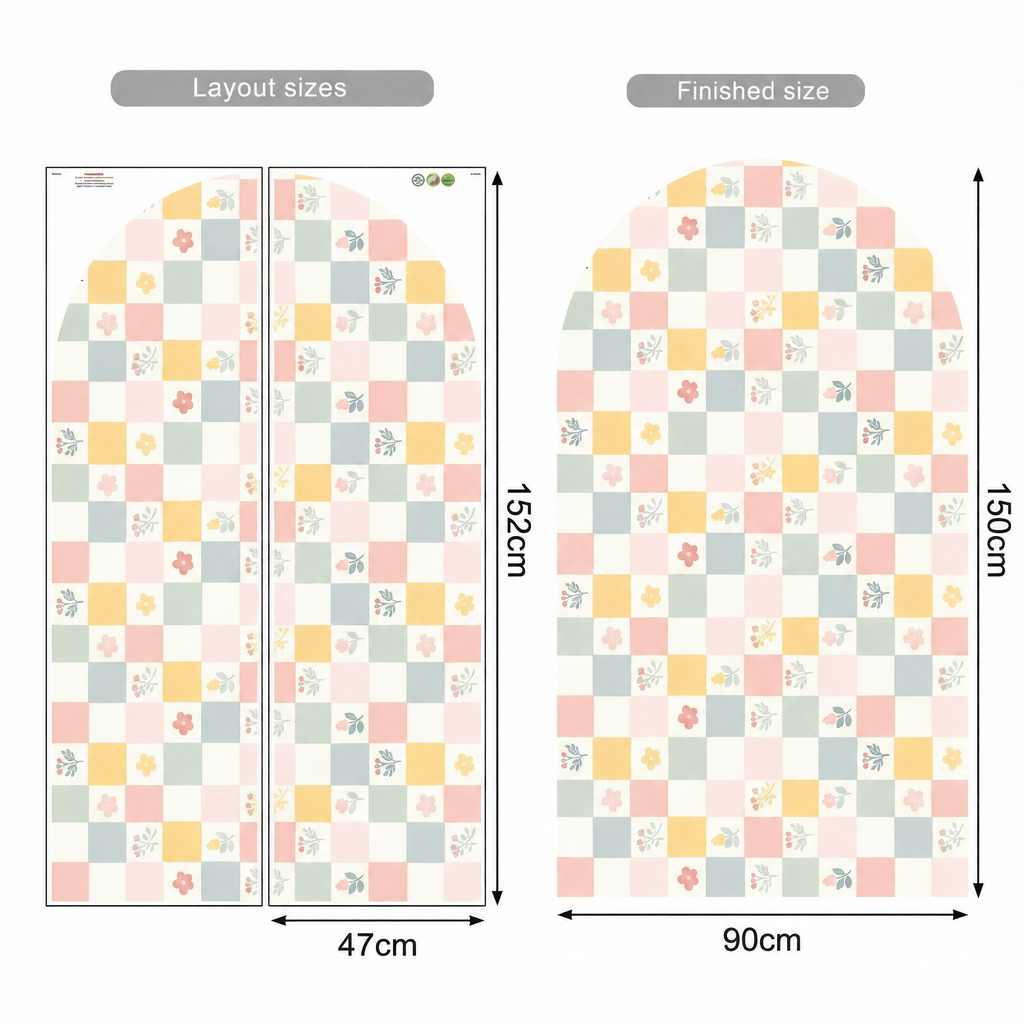 Pastel Tiles Wall Sticker - dimensions