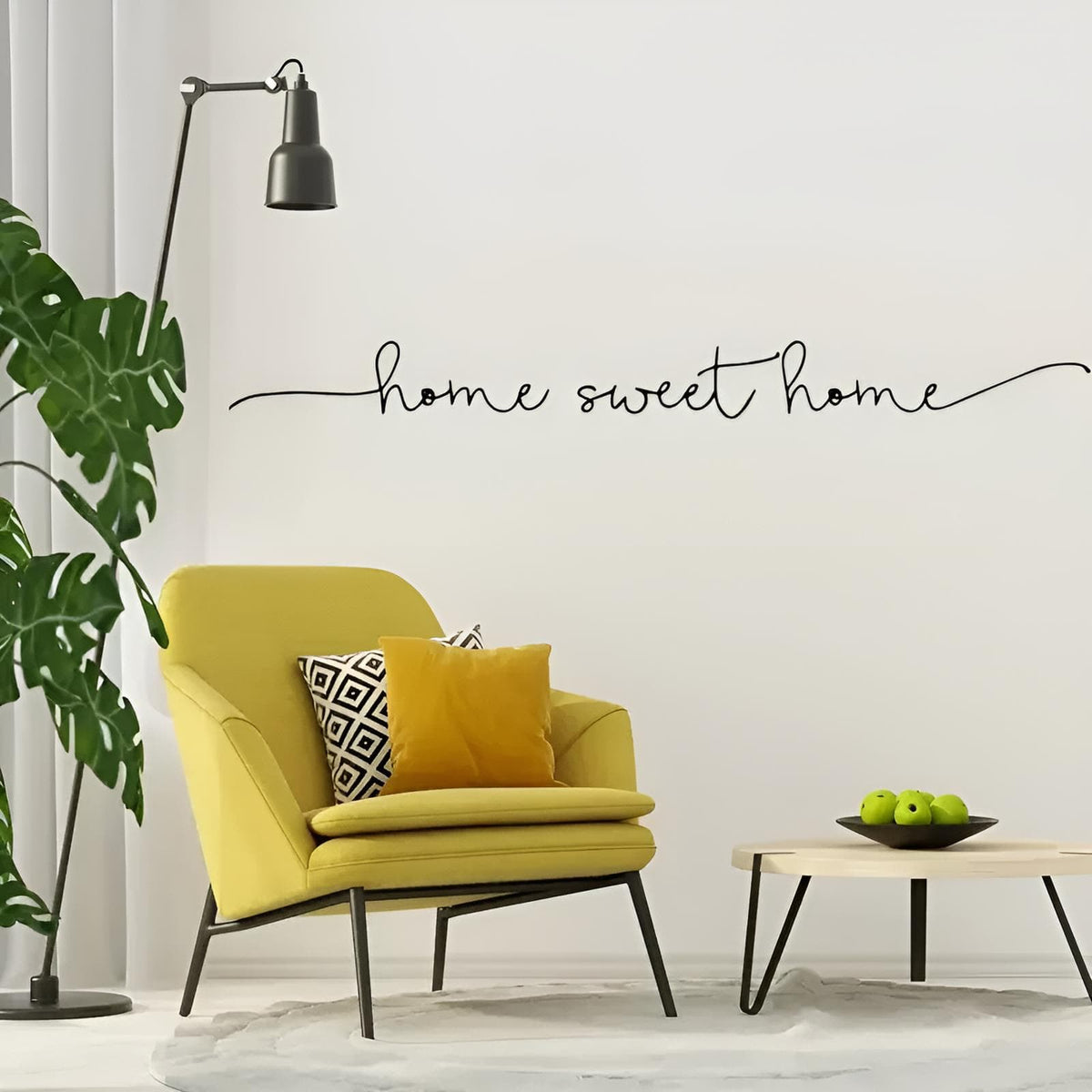 Sticker Mural Citation Home Sweet Home Noir Salon