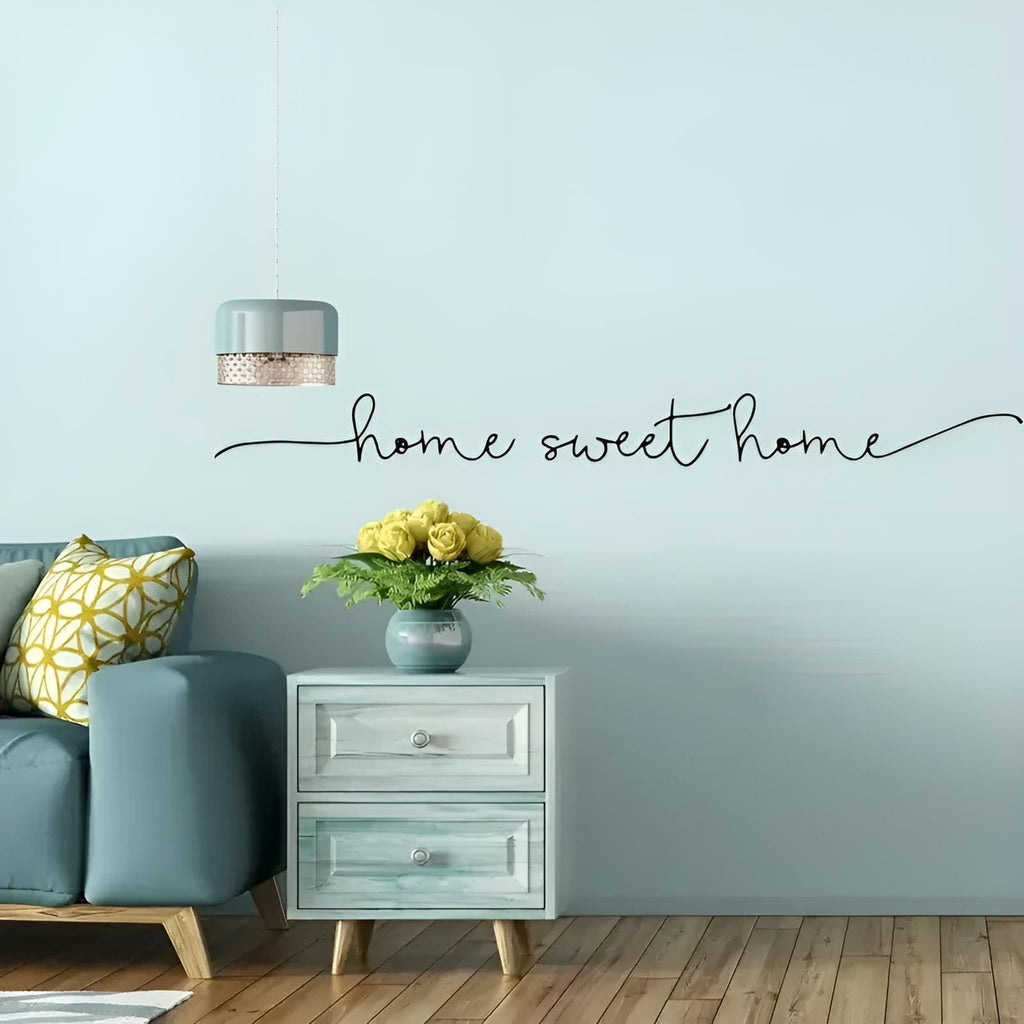 Sticker Mural Citation Home Sweet Home Noir Salon