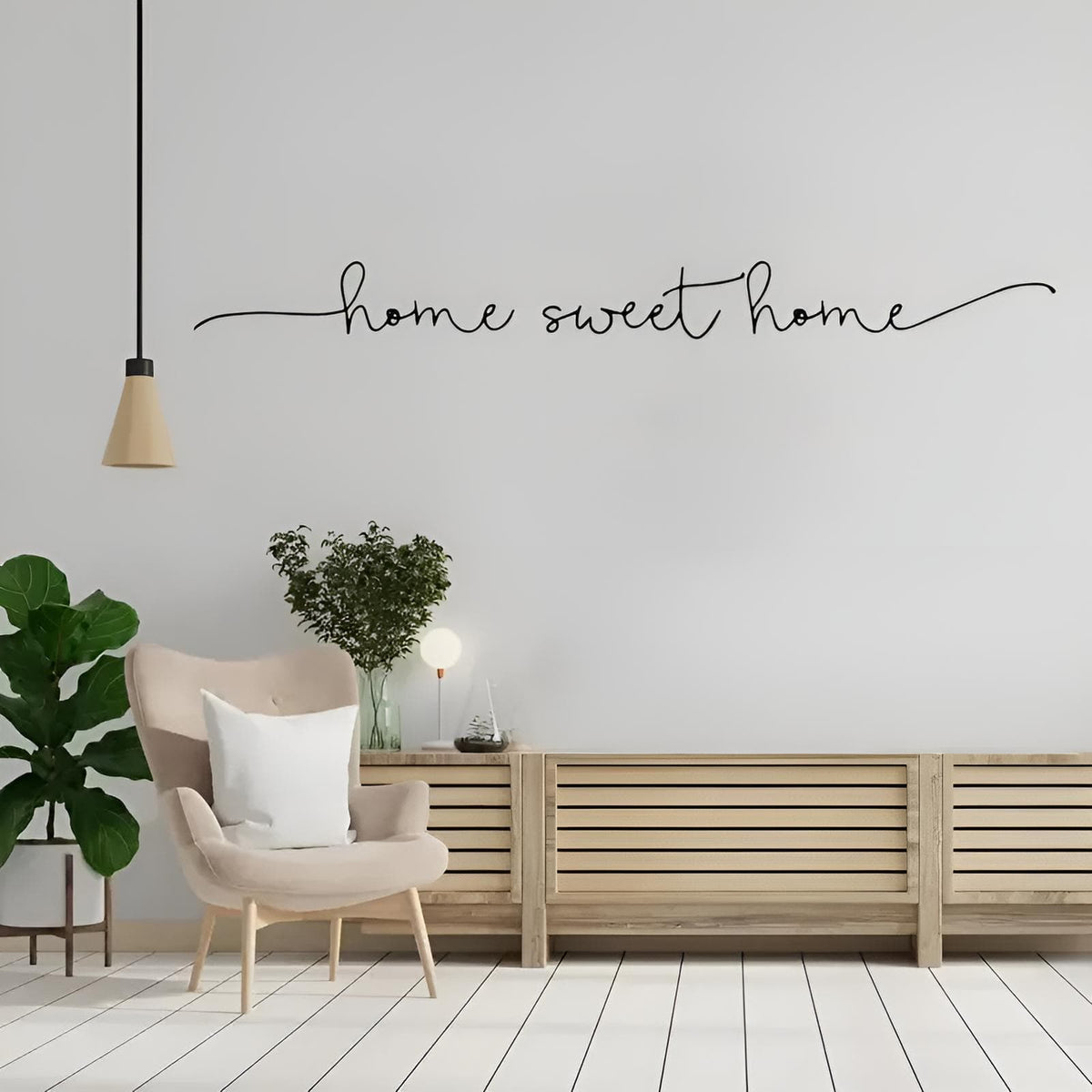 Sticker Mural Citation Home Sweet Home Noir Salon