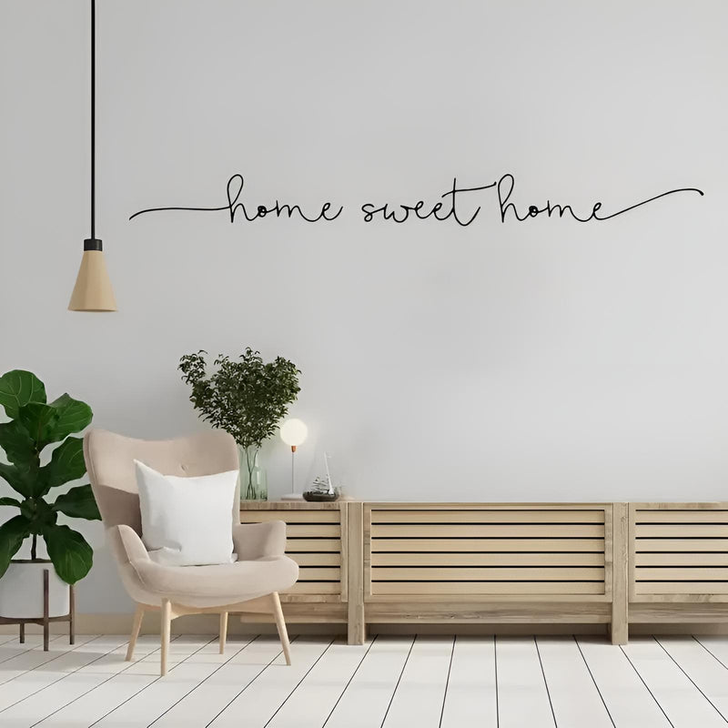 Sticker Mural Citation Home Sweet Home Noir Salon