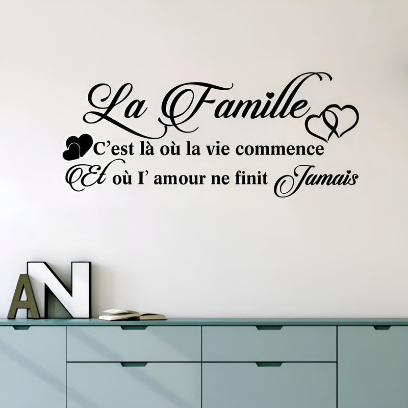 Sticker Mural Citation La Famille