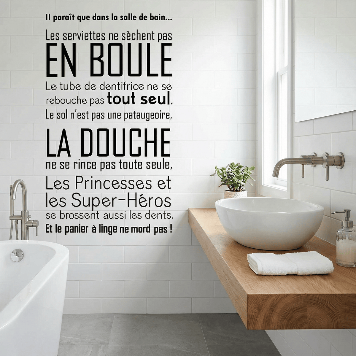 Sticker Mural Citation Salle de Bain