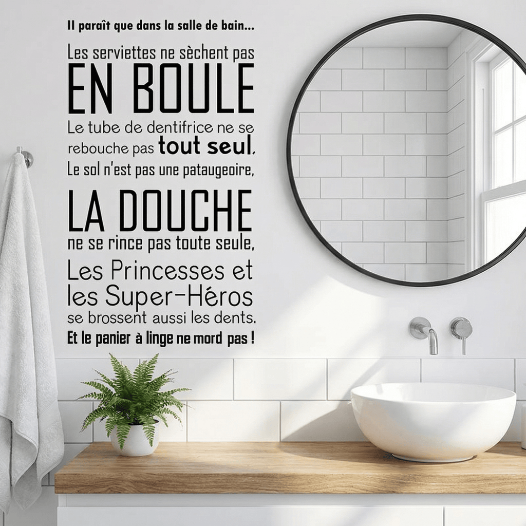 Sticker Mural Citation Salle de Bain
