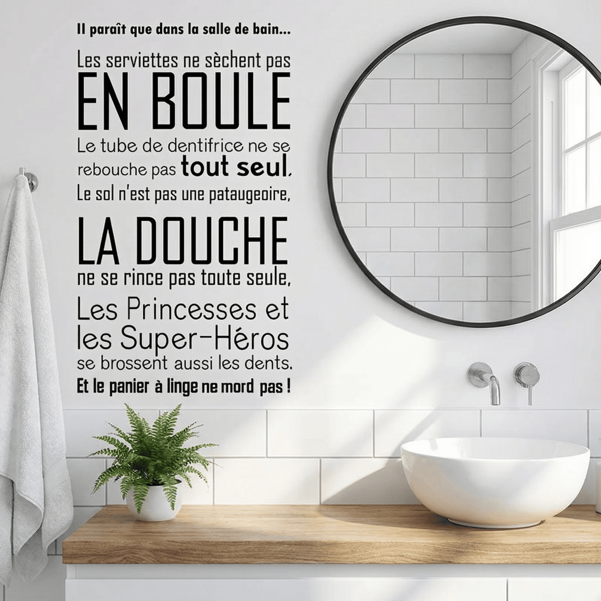 Sticker Mural Citation Salle de Bain