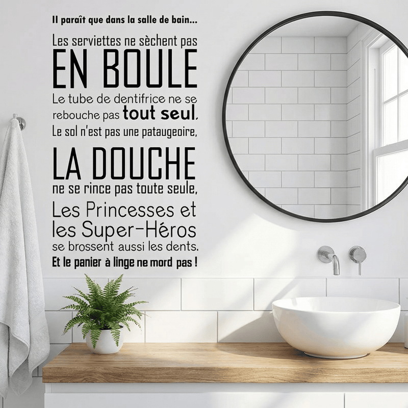 Sticker Mural Citation Salle de Bain