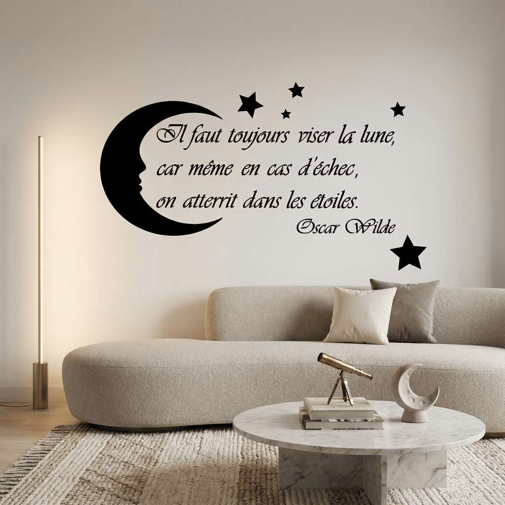 Sticker Mural Citation Viser la Lune