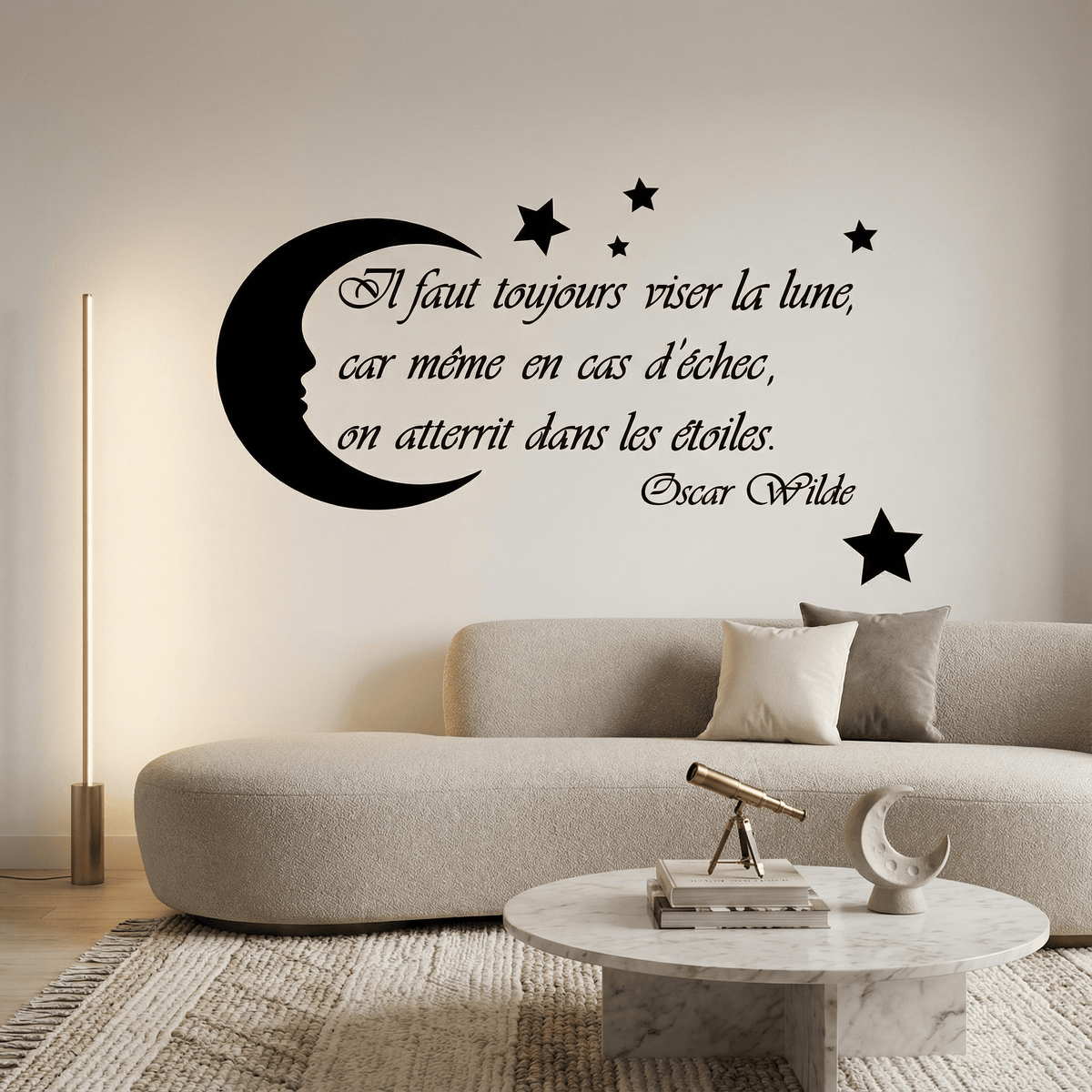 Sticker Mural Citation Viser la Lune
