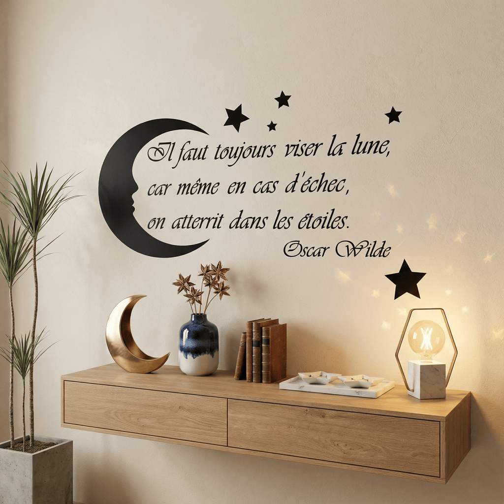 Sticker Mural Citation Viser la Lune