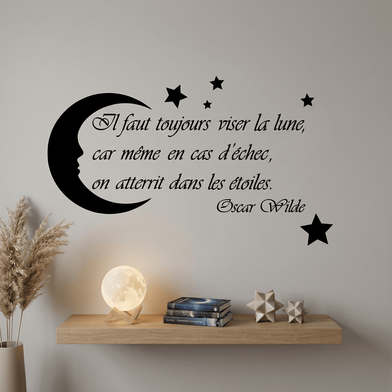 Sticker Mural Citation Viser la Lune