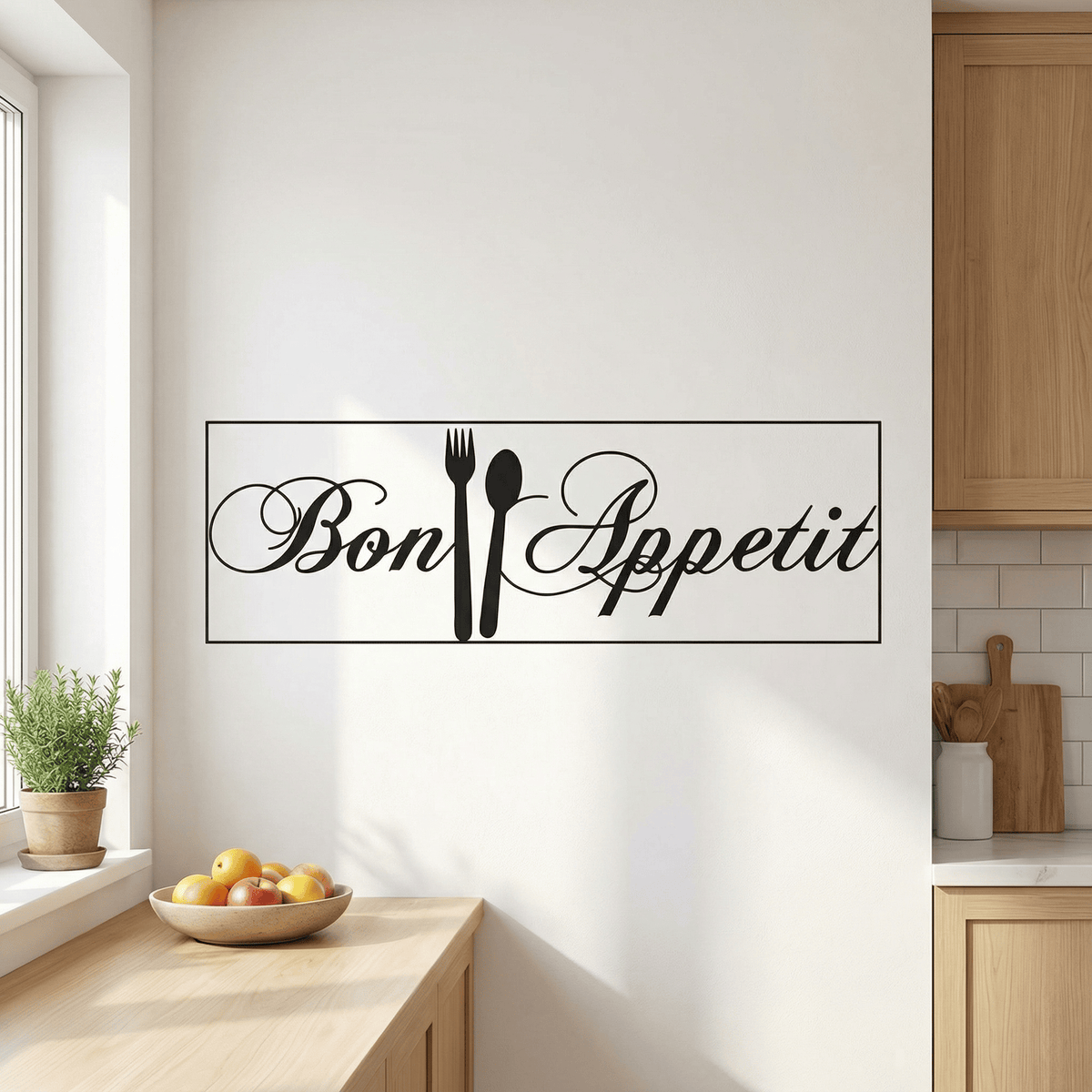 Sticker Mural Cuisine Bon Appétit Élégant