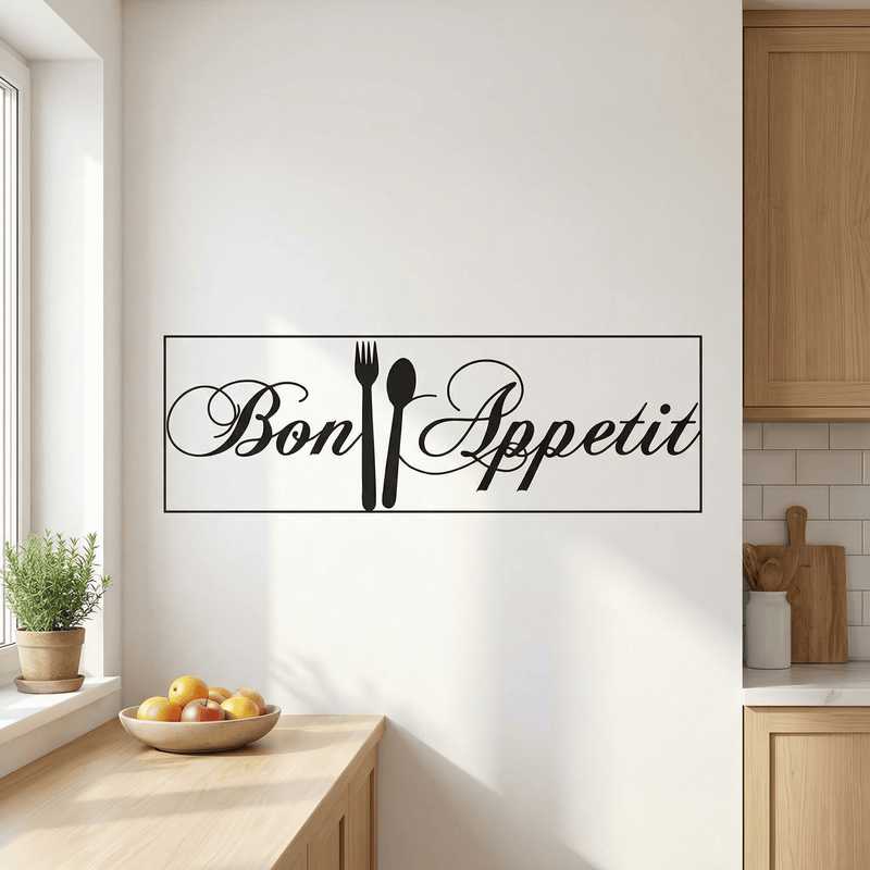 Sticker Mural Cuisine Bon Appétit Élégant