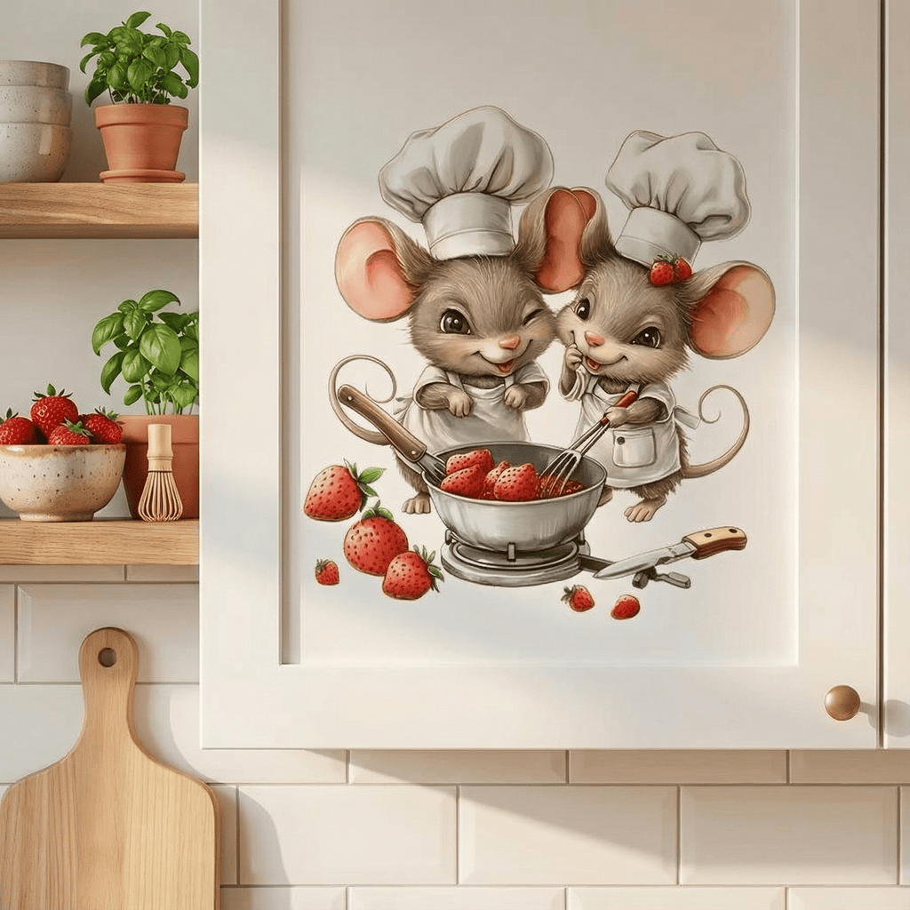 Sticker Mural Cuisine Chef Souris
