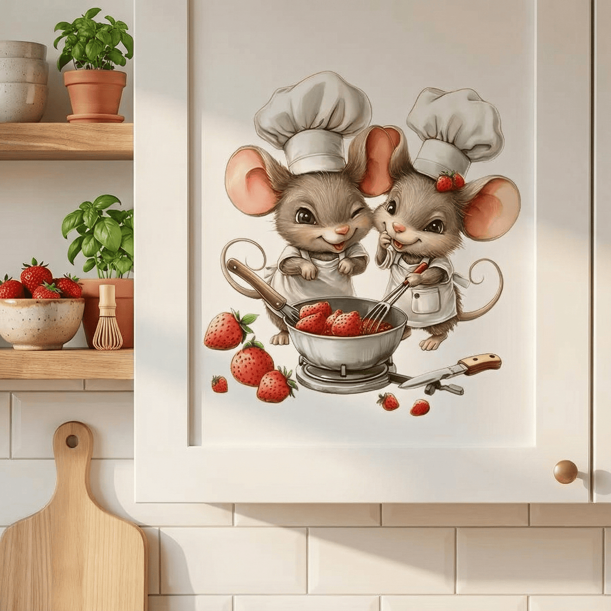 Sticker Mural Cuisine Chef Souris