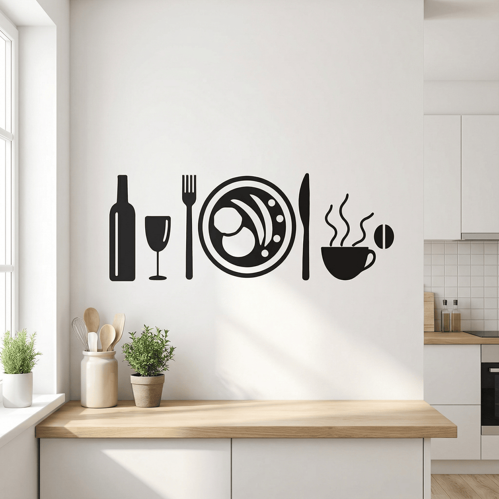 Sticker Mural Cuisine Pictogrammes
