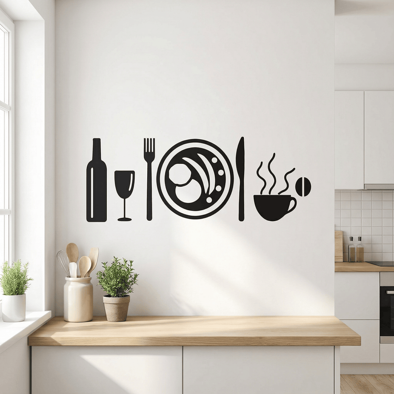 Sticker Mural Cuisine Pictogrammes