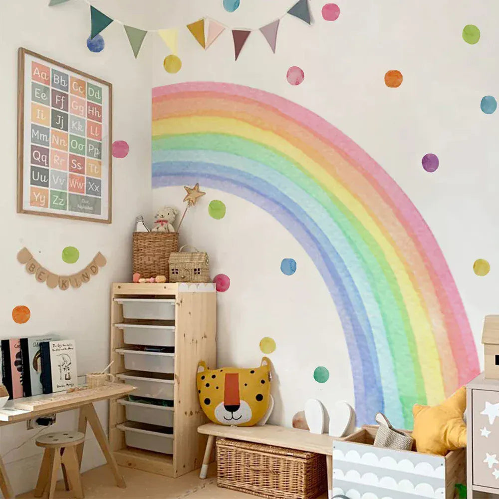 Sticker Mural Demi Arc-en-Ciel Pastel