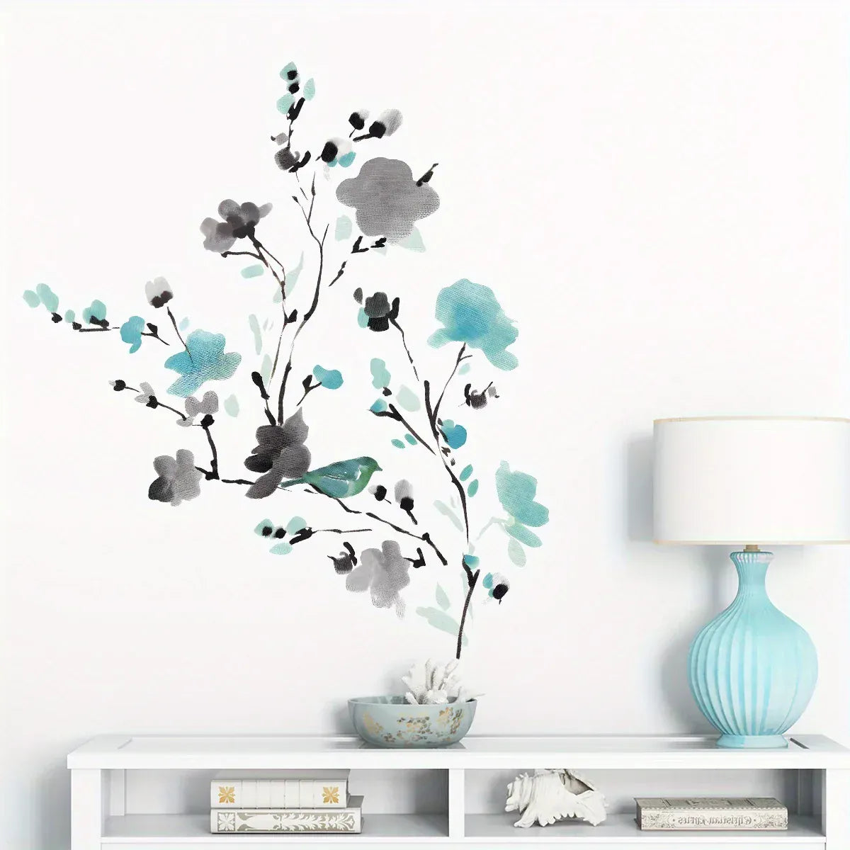 Sticker Mural Fleurs Aquarelle