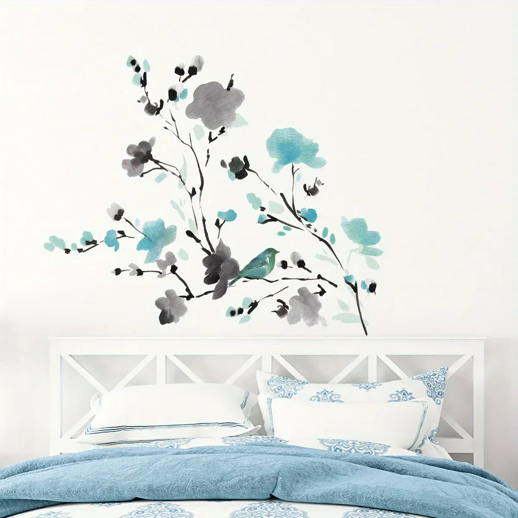 Sticker Mural Fleurs Aquarelle